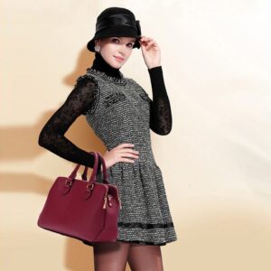 Stylish Vegan Leather Zipper Shoulder Bag