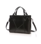 Oversized Zipper Detail Vegan Leather Tote Bag