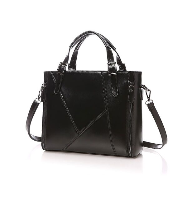zipper detail black tote bag